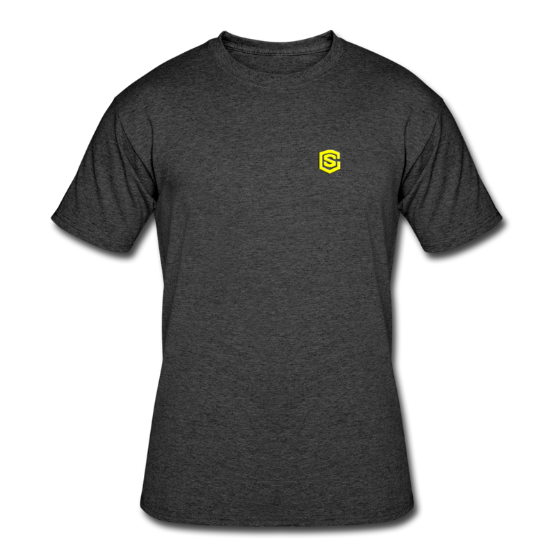 Men’s 50/50 T-Shirt WITH YELLOW  LOGO - heather black