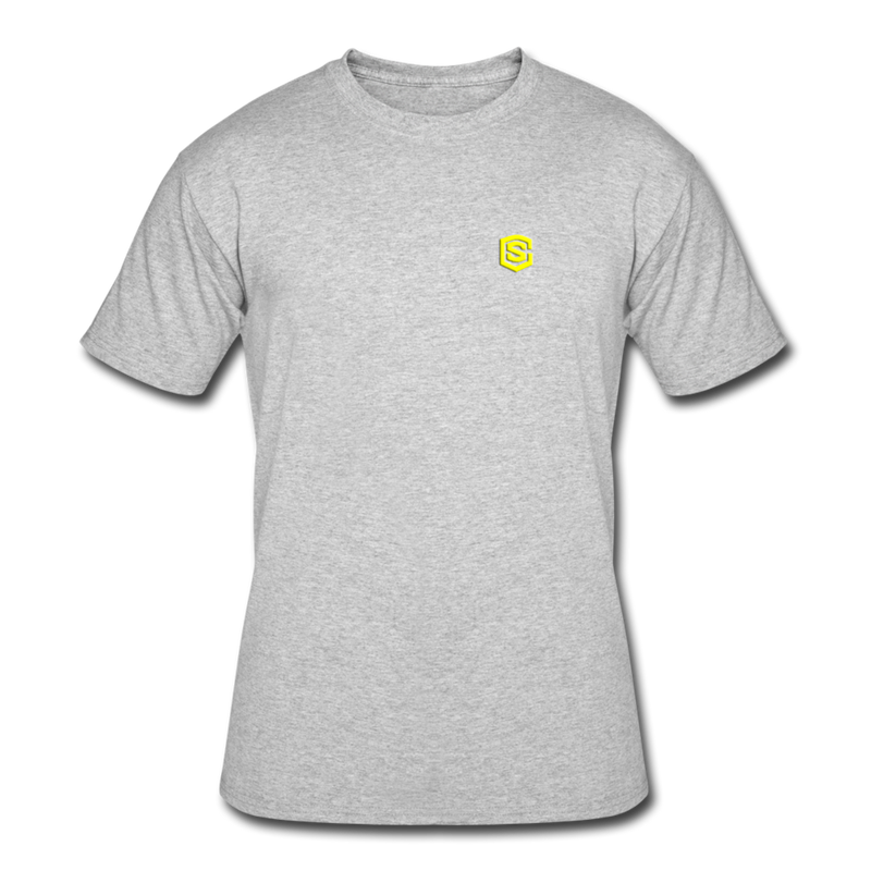 Men’s 50/50 T-Shirt WITH YELLOW  LOGO - heather gray