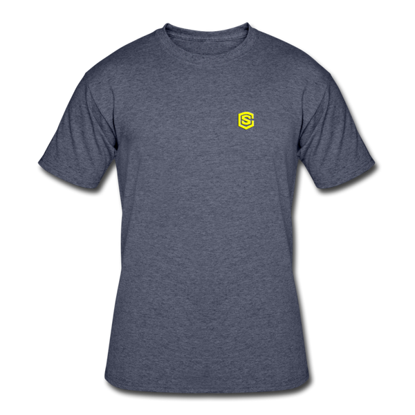 Men’s 50/50 T-Shirt WITH YELLOW  LOGO - navy heather