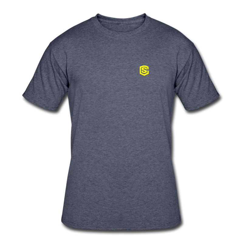 Men’s 50/50 T-Shirt WITH YELLOW  LOGO - navy heather