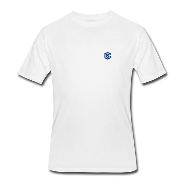 Men’s 50/50 T-Shirt WITH  BLUE  LOGO - white