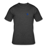 Men’s 50/50 T-Shirt WITH  BLUE  LOGO - heather black