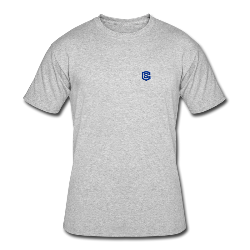 Men’s 50/50 T-Shirt WITH  BLUE  LOGO - heather gray