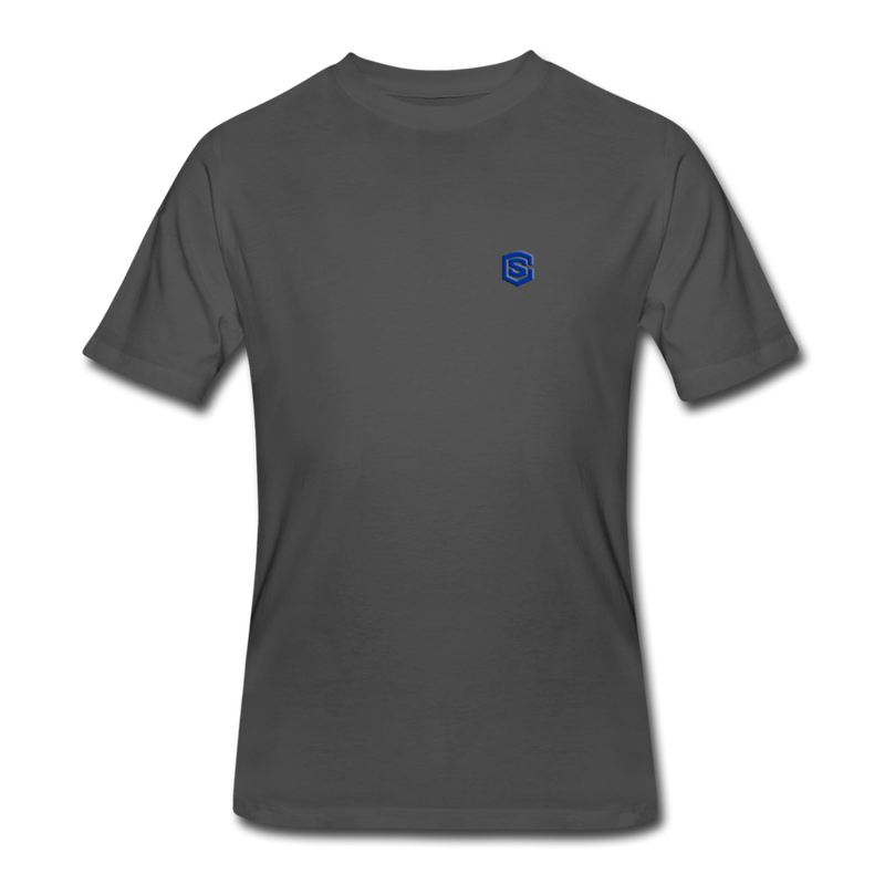 Men’s 50/50 T-Shirt WITH  BLUE  LOGO - charcoal