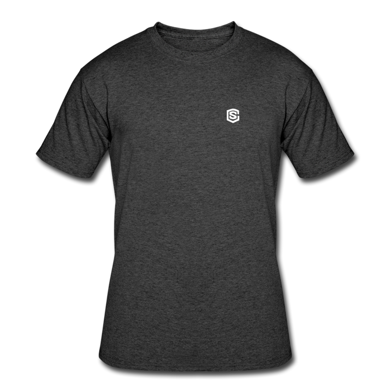 Men’s 50/50 T-Shirt WITH WHITE  LOGO - heather black