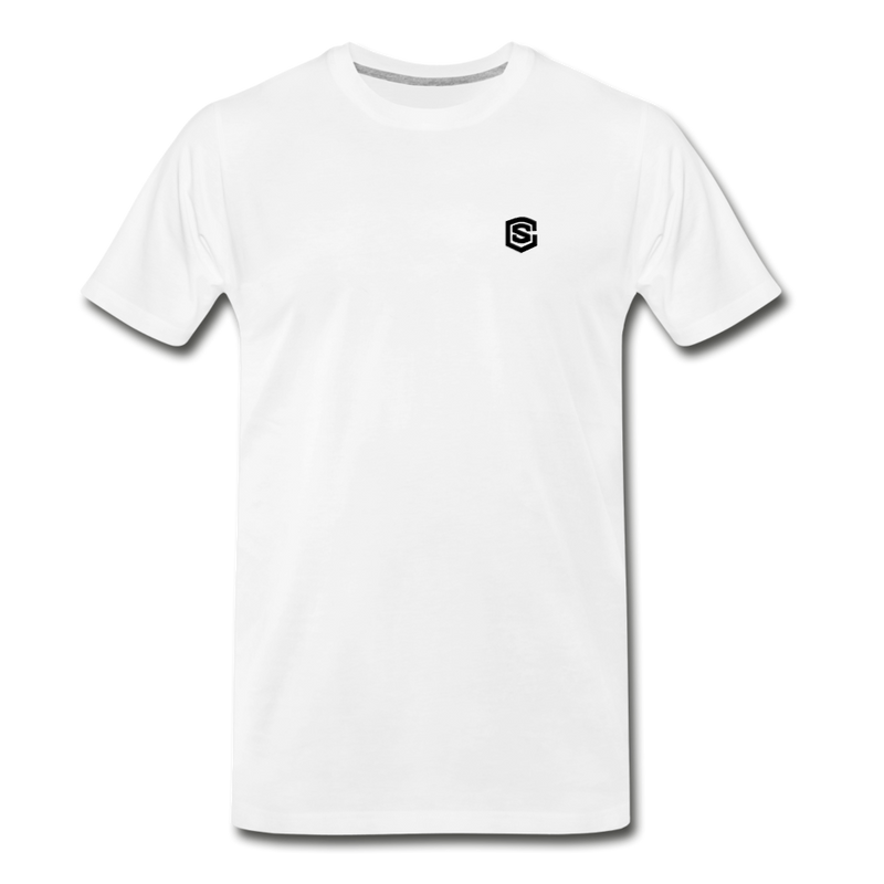 Men’s Premium Organic T-Shirt WITH BLACK LOGO - white