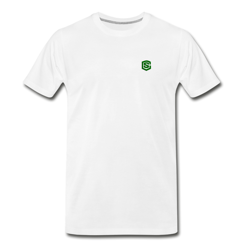 Men’s Premium Organic T-Shirt WITH GREEN LOGO - white