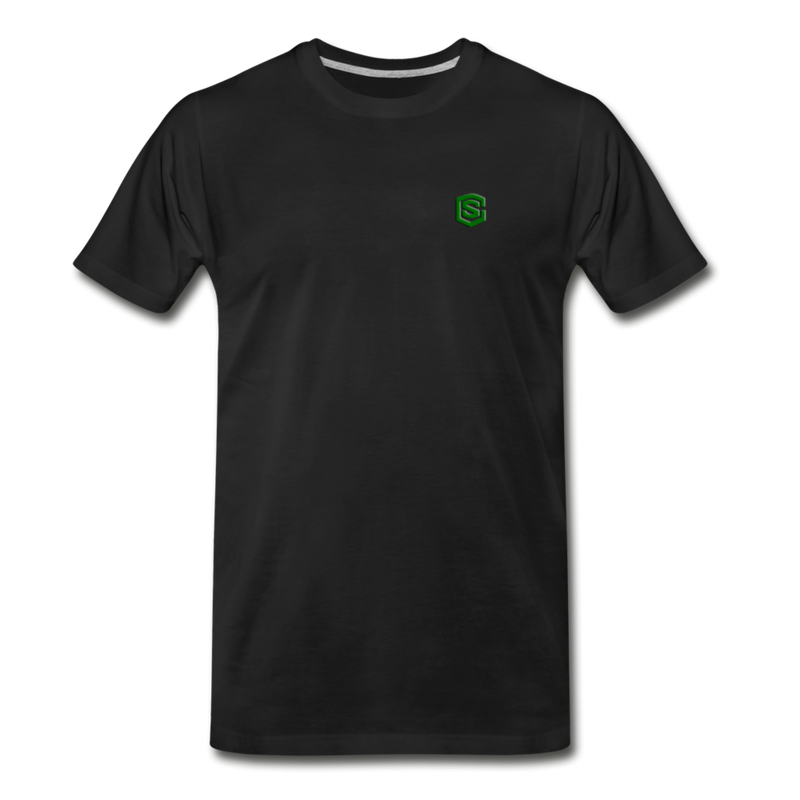 Men’s Premium Organic T-Shirt WITH GREEN LOGO - black