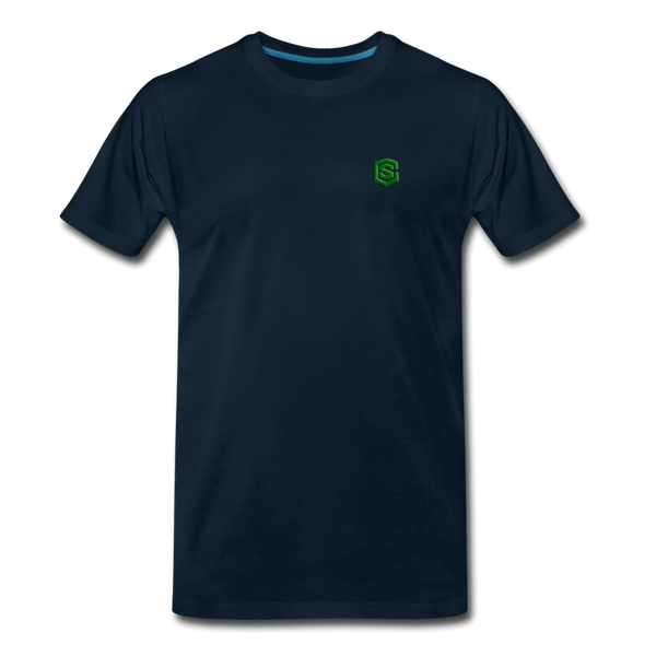 Men’s Premium Organic T-Shirt WITH GREEN LOGO - deep navy