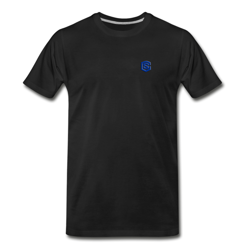 Men’s Premium Organic T-Shirt WITH BLUE  LOGO - black