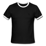 Men's Ringer T-Shirt WITH BLACK  LOGO - black/white