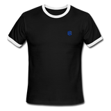 Men's Ringer T-Shirt WITH BLUE  LOGO - black/white