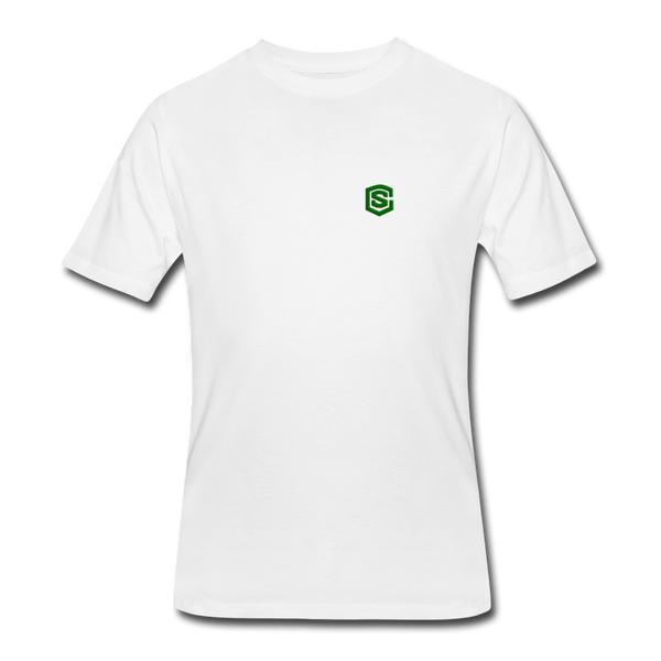 Men’s 50/50 T-Shirt WITH GREEN  LOGO - white