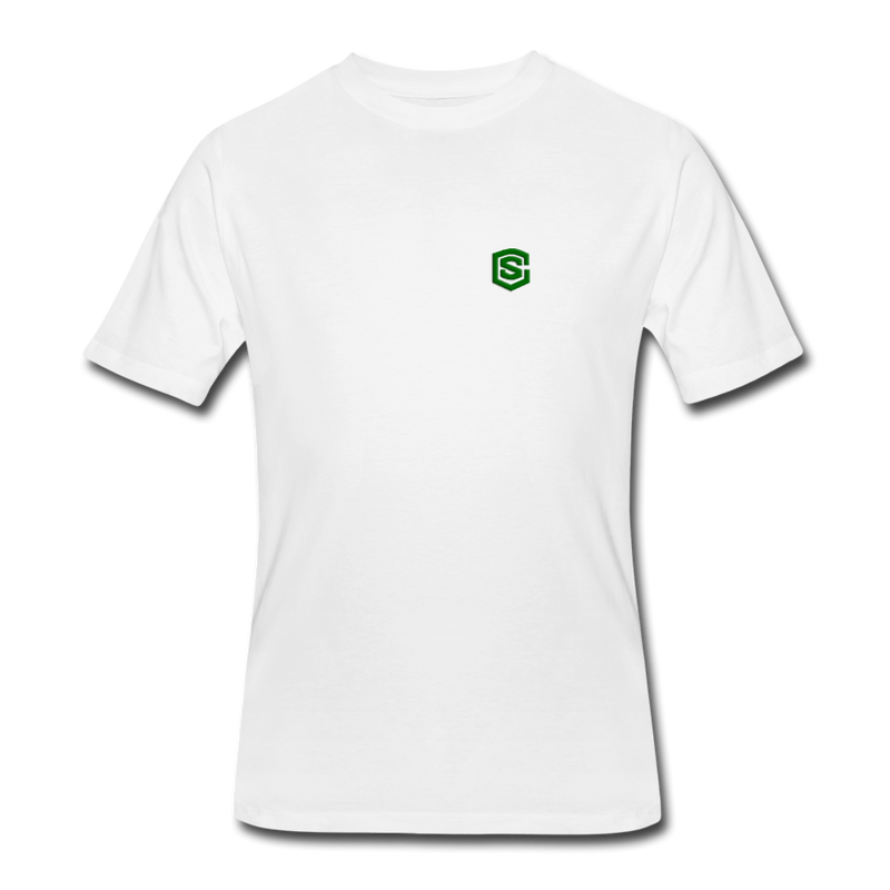 Men’s 50/50 T-Shirt WITH GREEN  LOGO - white