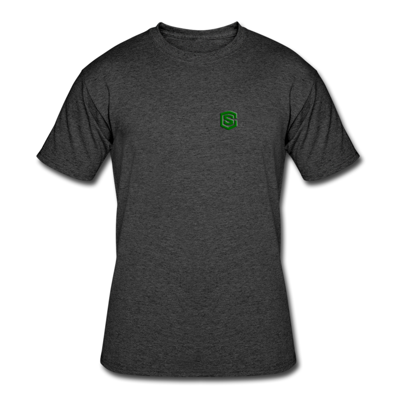 Men’s 50/50 T-Shirt WITH GREEN  LOGO - heather black