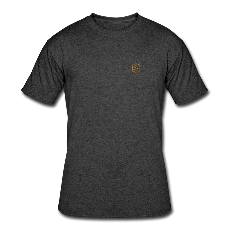 Men’s 50/50 T-Shirt WITH BROWN  LOGO - heather black