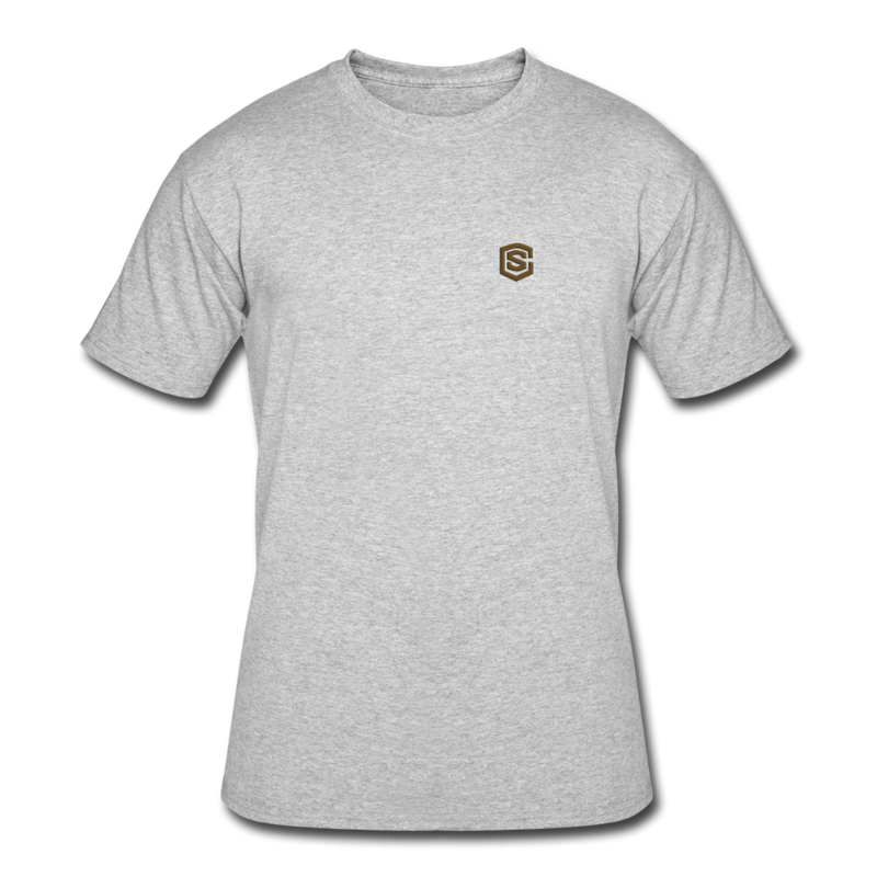 Men’s 50/50 T-Shirt WITH BROWN  LOGO - heather gray