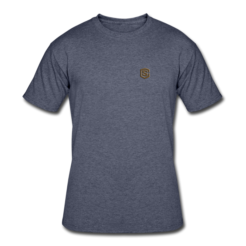 Men’s 50/50 T-Shirt WITH BROWN  LOGO - navy heather