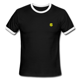 Men's Ringer T-Shirt WITH YELLOW  LOGO - black/white