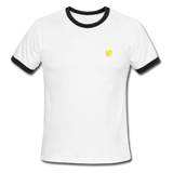 Men's Ringer T-Shirt WITH YELLOW  LOGO - white/black