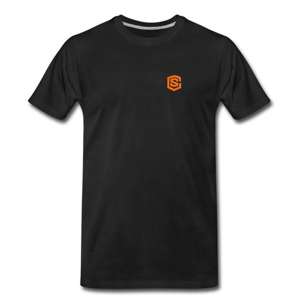 Men’s Premium Organic T-Shirt WITH ORANGE LOGO - black