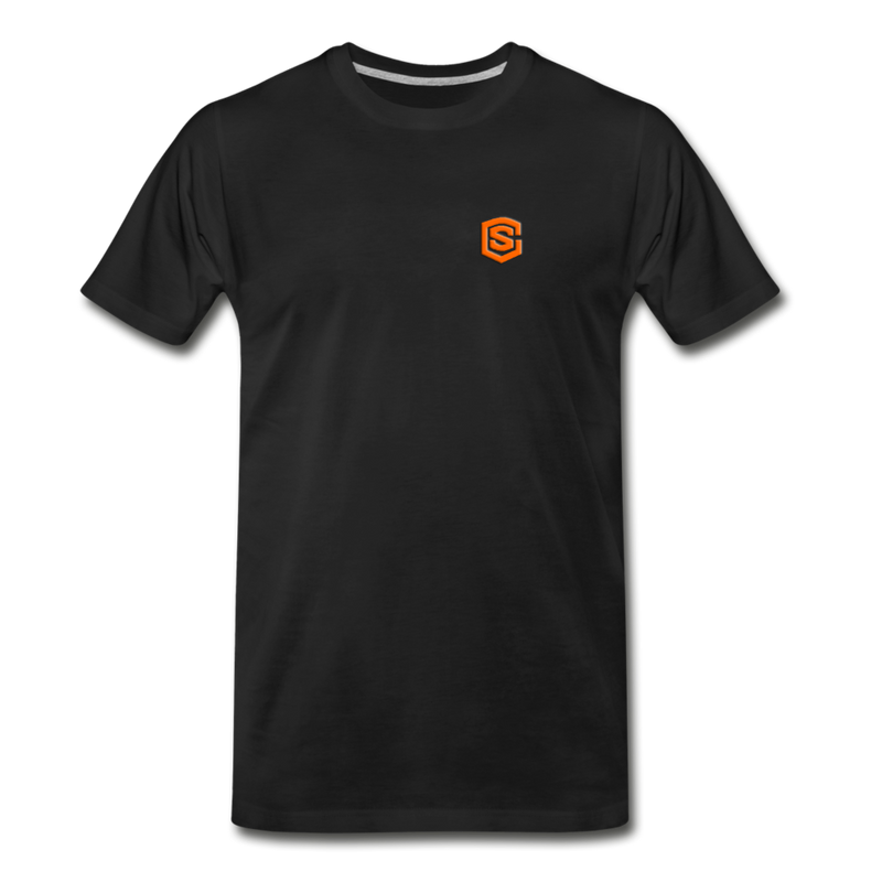 Men’s Premium Organic T-Shirt WITH ORANGE LOGO - black