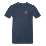 Men’s Premium Organic T-Shirt WITH ORANGE LOGO - navy