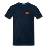 Men’s Premium Organic T-Shirt WITH ORANGE LOGO - deep navy