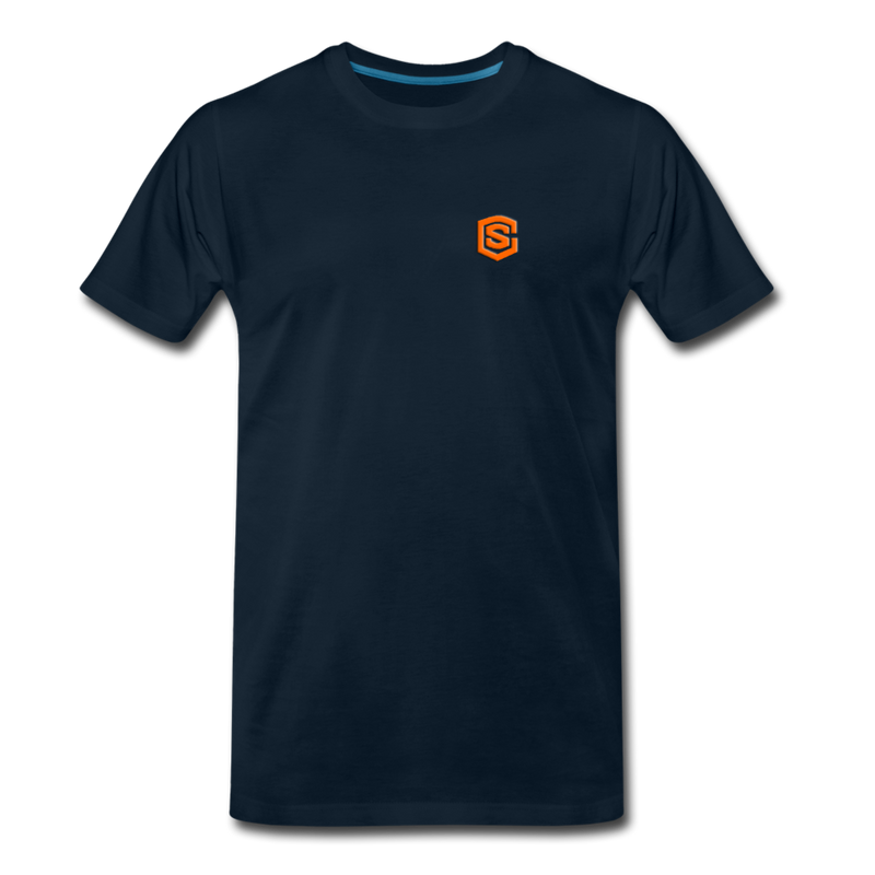 Men’s Premium Organic T-Shirt WITH ORANGE LOGO - deep navy