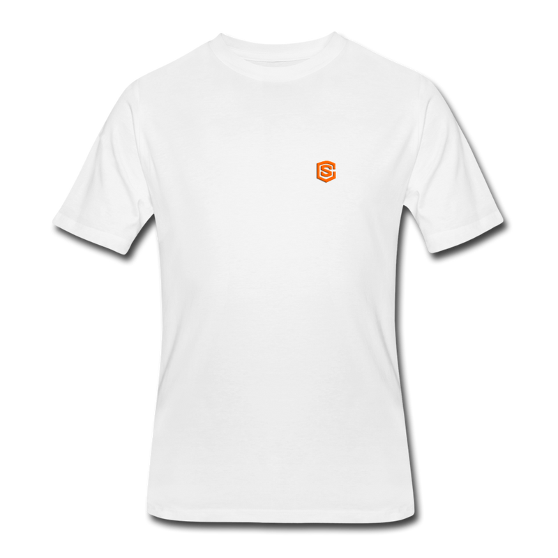 Men’s 50/50 T-Shirt WITH ORANGE  LOGO - white