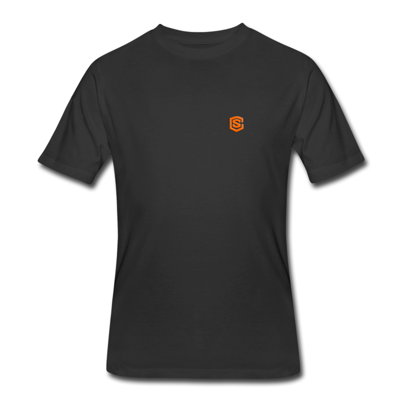 Men’s 50/50 T-Shirt WITH ORANGE  LOGO - black