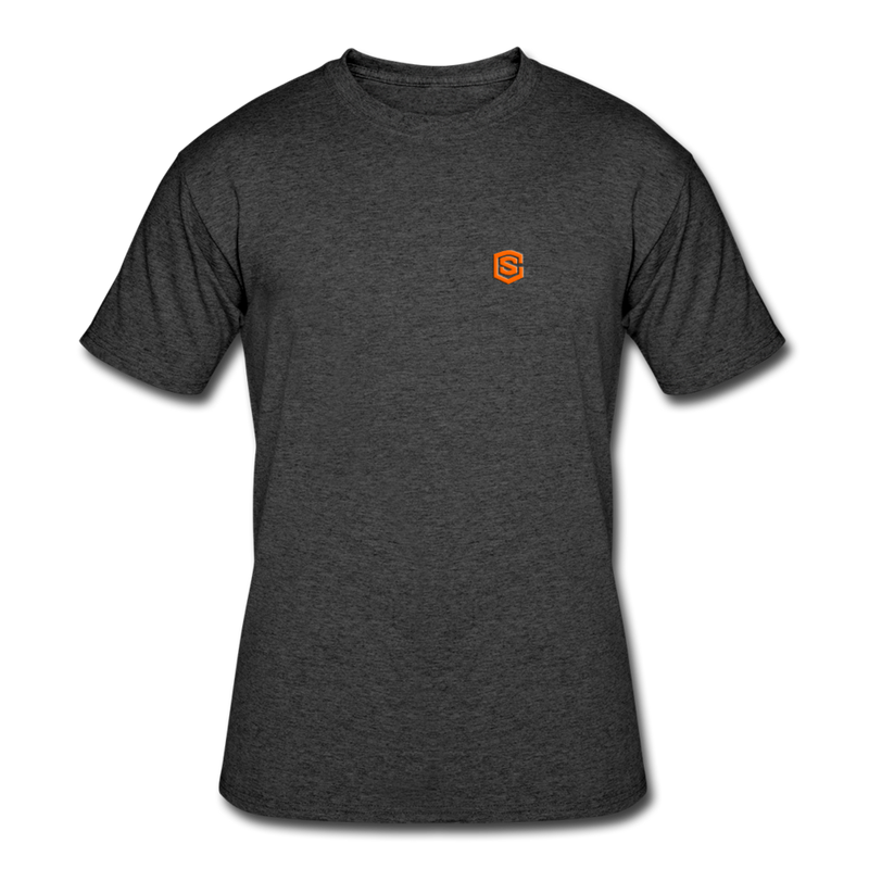 Men’s 50/50 T-Shirt WITH ORANGE  LOGO - heather black