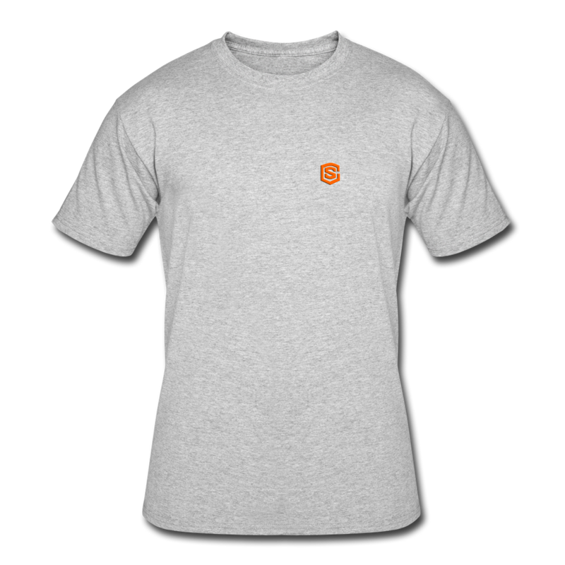 Men’s 50/50 T-Shirt WITH ORANGE  LOGO - heather gray