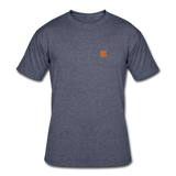 Men’s 50/50 T-Shirt WITH ORANGE  LOGO - navy heather