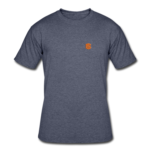 Men’s 50/50 T-Shirt WITH ORANGE  LOGO - navy heather