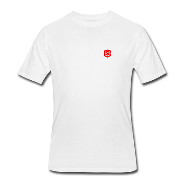 Men’s 50/50 T-Shirt WITH RED LOGO - white