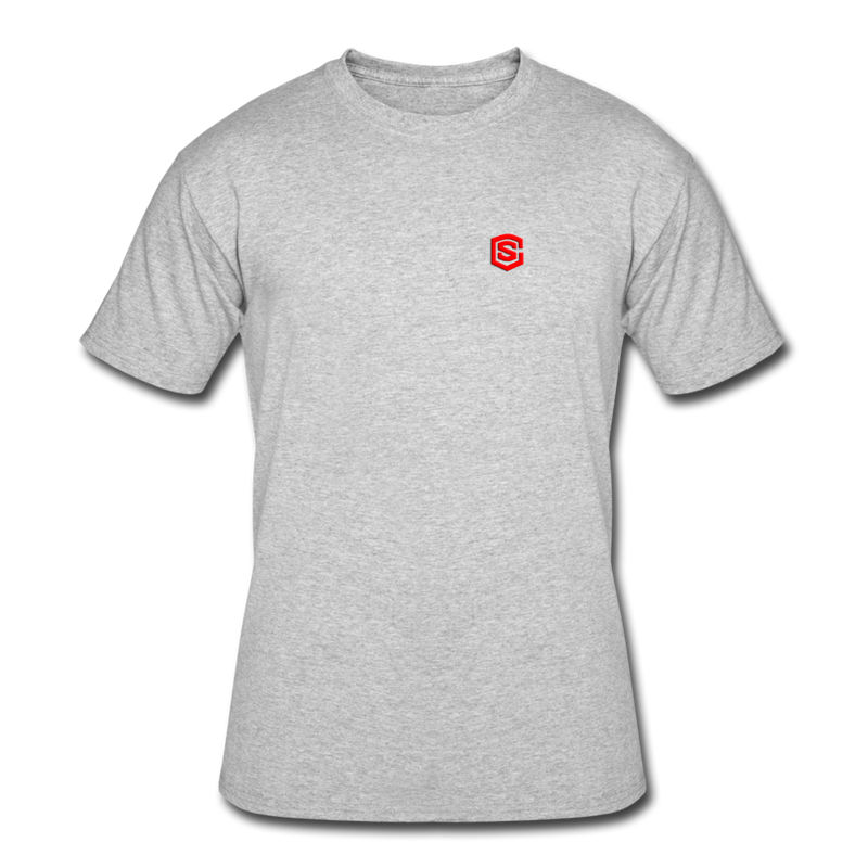 Men’s 50/50 T-Shirt WITH RED LOGO - heather gray