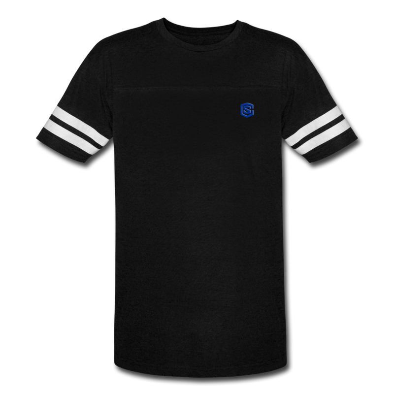 Vintage Sport T-Shirt WITH BLUE LOGO - black/white
