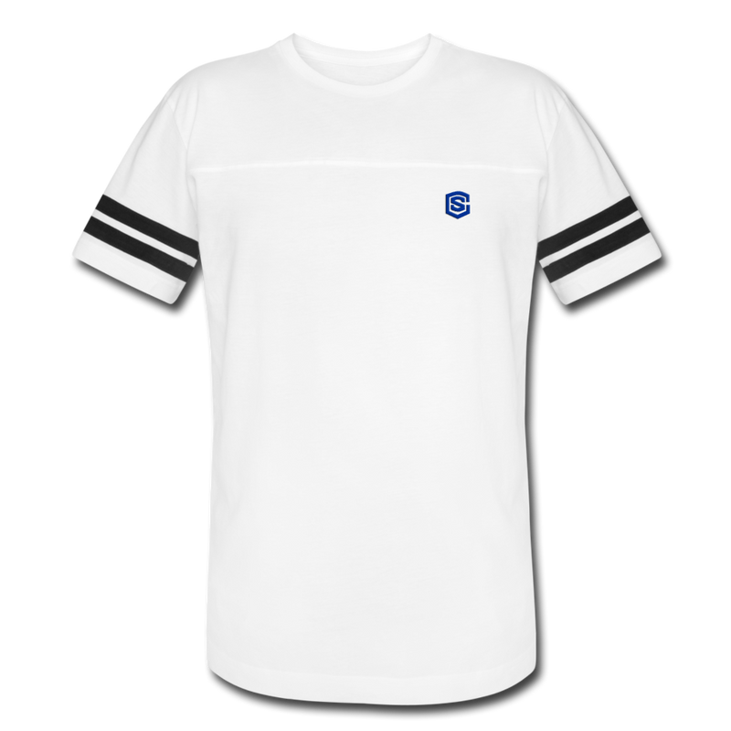 Vintage Sport T-Shirt WITH BLUE LOGO - white/black