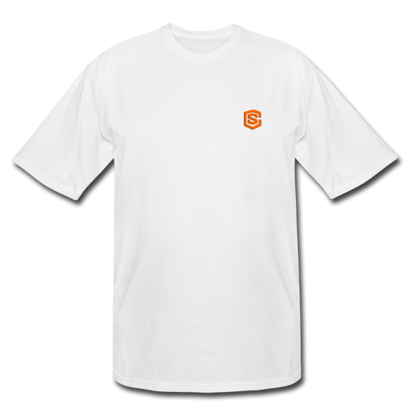 Men's Tall T-Shirt WITH ORANGE  LOGO - white