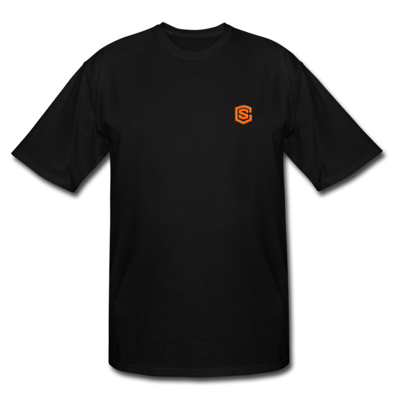 Men's Tall T-Shirt WITH ORANGE  LOGO - black