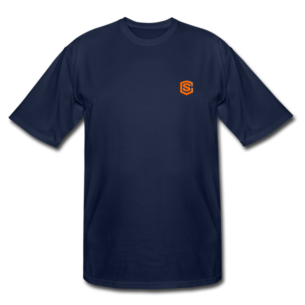 Men's Tall T-Shirt WITH ORANGE  LOGO - navy