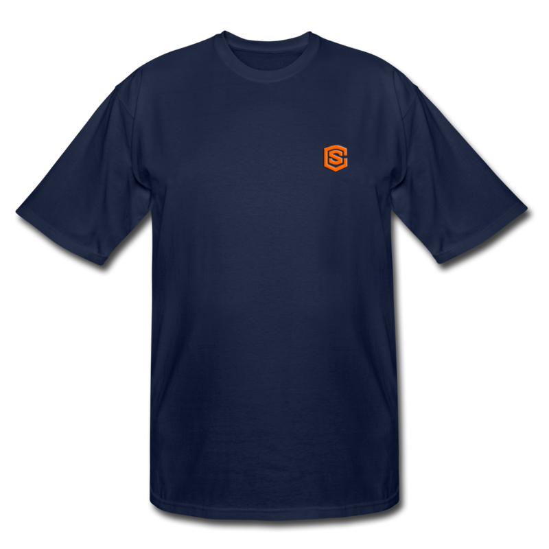 Men's Tall T-Shirt WITH ORANGE  LOGO - navy