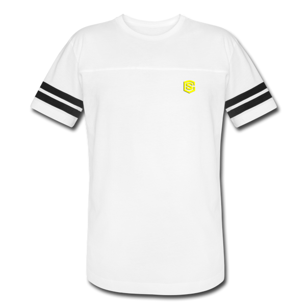 Vintage Sport T-Shirt WITH YELLOW  LOGO - white/black