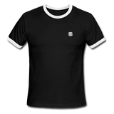 Men's Ringer T-Shirt WITH WHITE LOGO - black/white