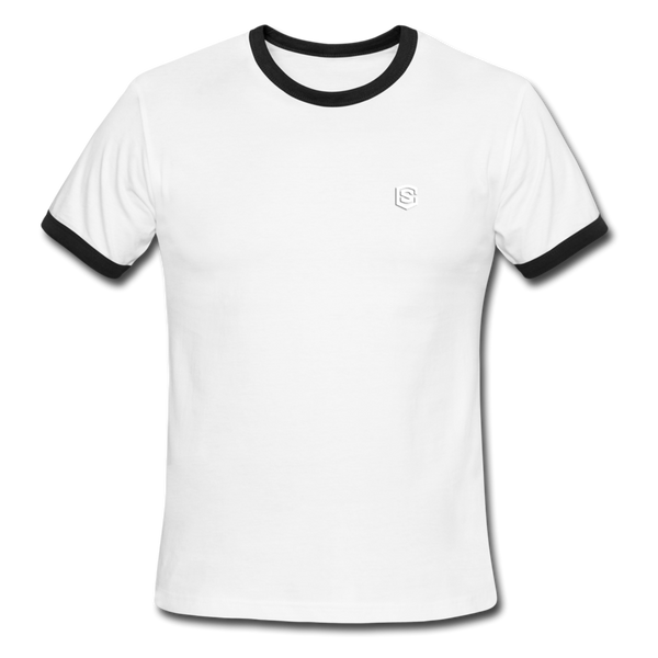 Men's Ringer T-Shirt WITH WHITE LOGO - white/black