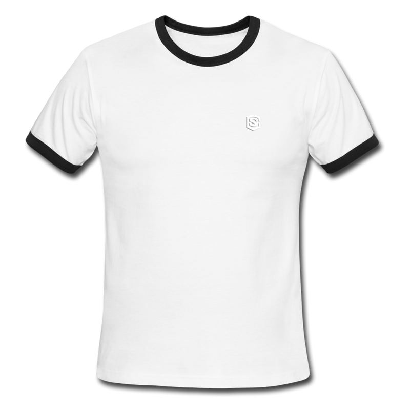 Men's Ringer T-Shirt WITH WHITE LOGO - white/black