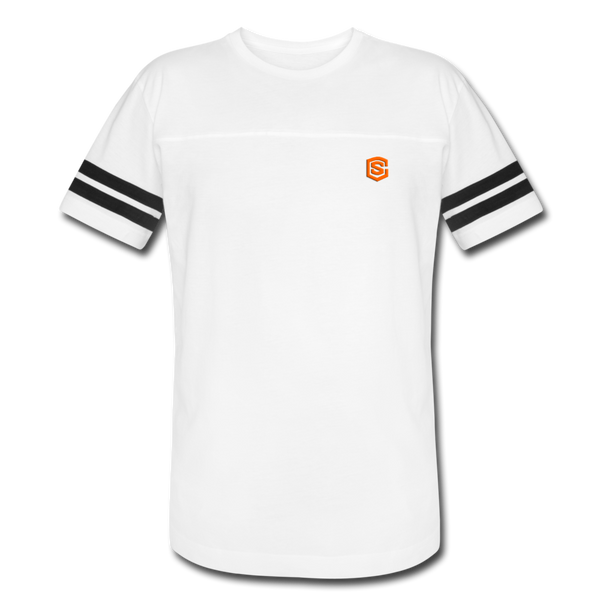 Vintage Sport T-Shirt WITH ORANGE LOGO - white/black