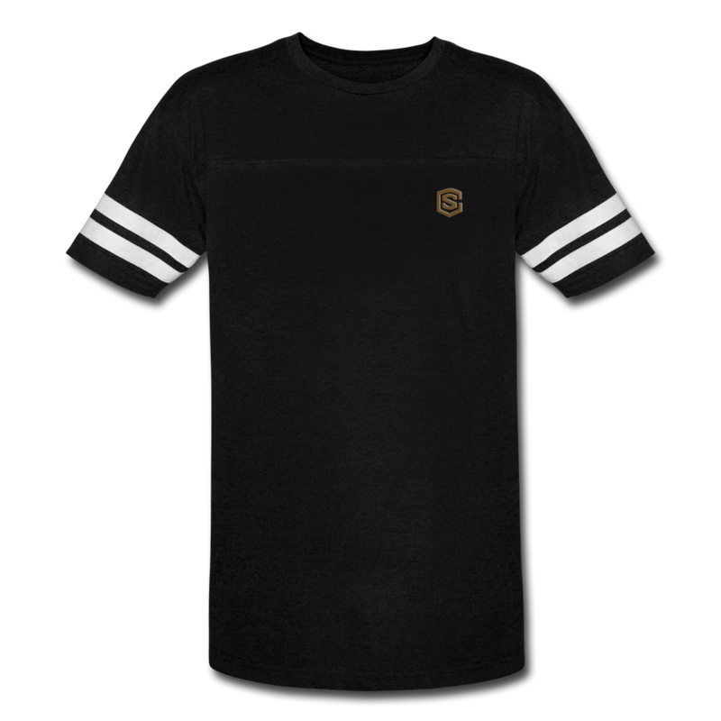 Vintage Sport T-Shirt WITH BROWN LOGO - black/white