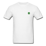 Hanes Adult Tagless T-Shirt  WITH GREEN  LOGO - white